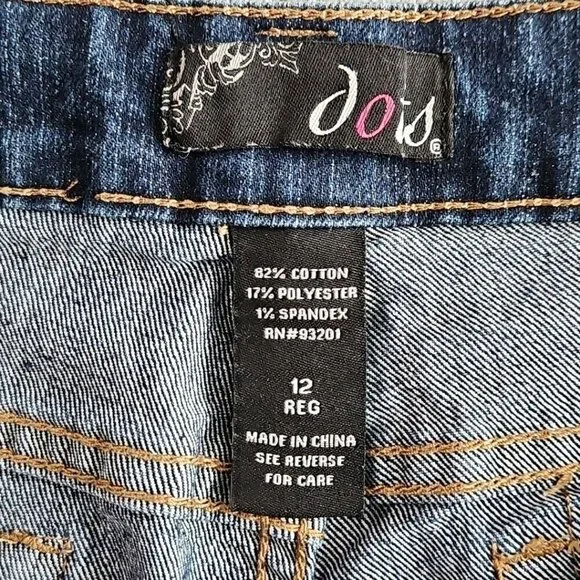 Dots Jeans Women's Size 12 Regular (W34xL28) Tapered Leg Stretch Dark Wash Blue - Picture 7 of 16